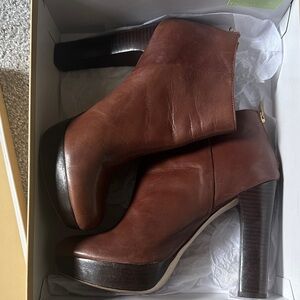 Michael Kors Brown Leather Heeled Boots